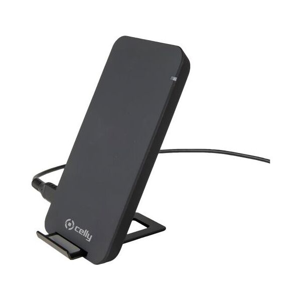 celly wlfaststandbk caricatore wireless da tavolo con supporto nero wlfaststandbk