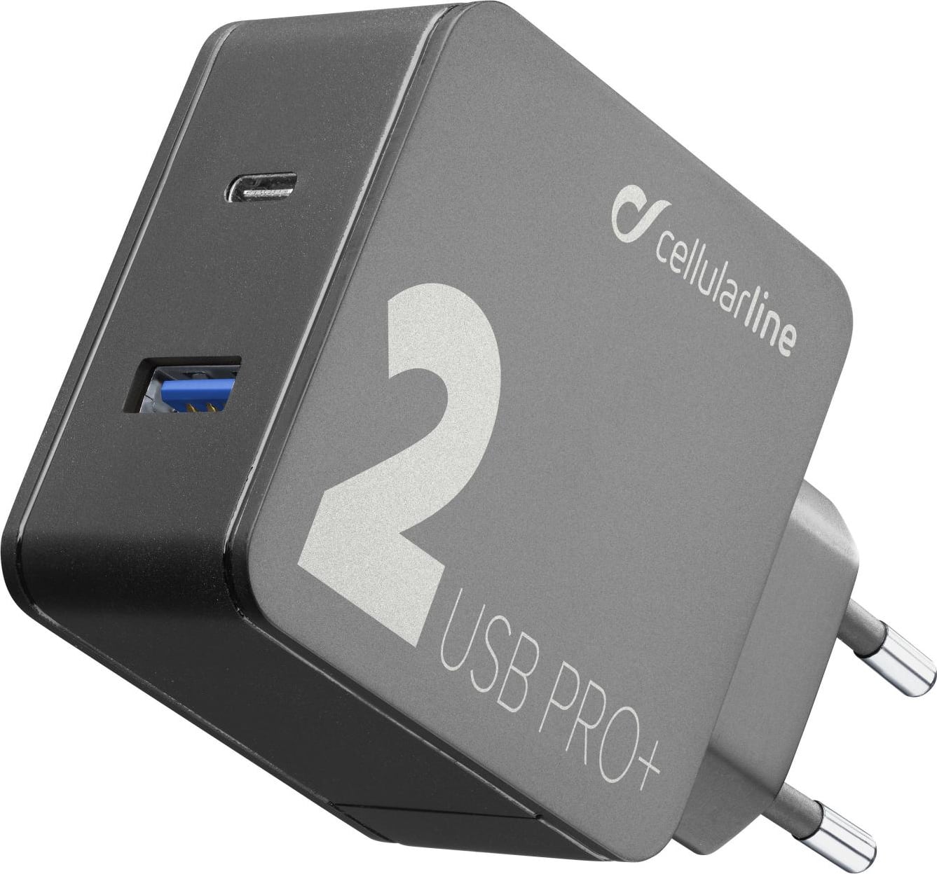 Cellular Line Achusb2qcpd36wk Caricabatterie Veloce Usb/usb-C Charger 36w Nero - Achusb2qcpd36wk