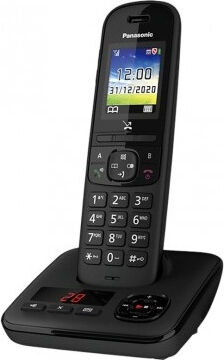 panasonic kx-tgh720jtb telefono cordless senza fili con segreteria telefonica e vivavoce colore nero - kx-tgh720jtb