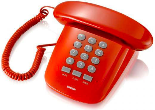 Brondi 10273083 Telefono Fisso A Filo Sirio Rosso