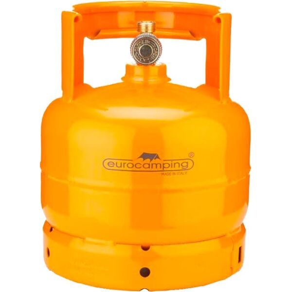 eurocamping 51031002/tp bombola per gas propano capacità 2 kg con rubinetto e maniglia alta colore arancione - 51031002/tp