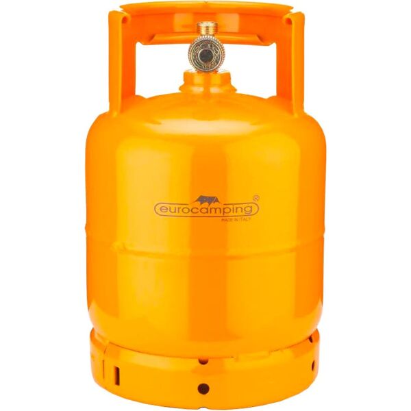 eurocamping 51031003/tp bombola per gas propano capacità 3 kg con rubinetto e maniglia alta colore arancione - 51031003/tp