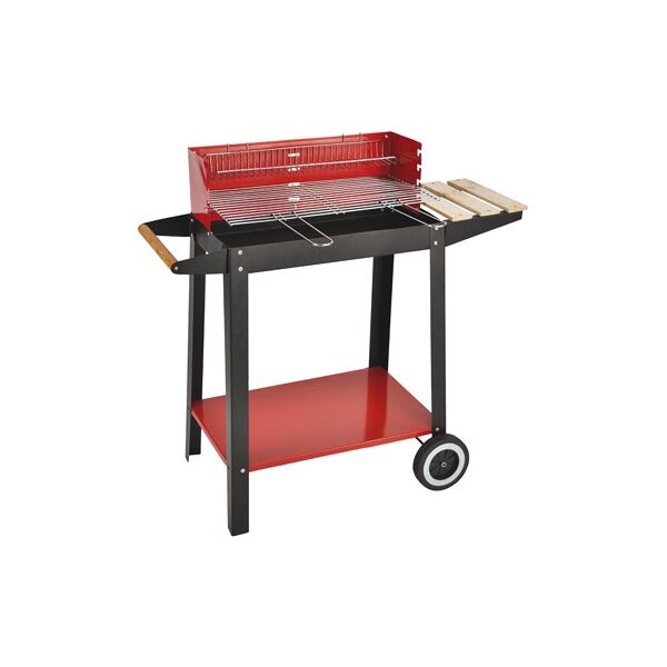 el gaucho montana10 barbecue a carbonella carbone bbq da giardino esterno in acciaio 50x25 cm con piano laterale in legno - montana10