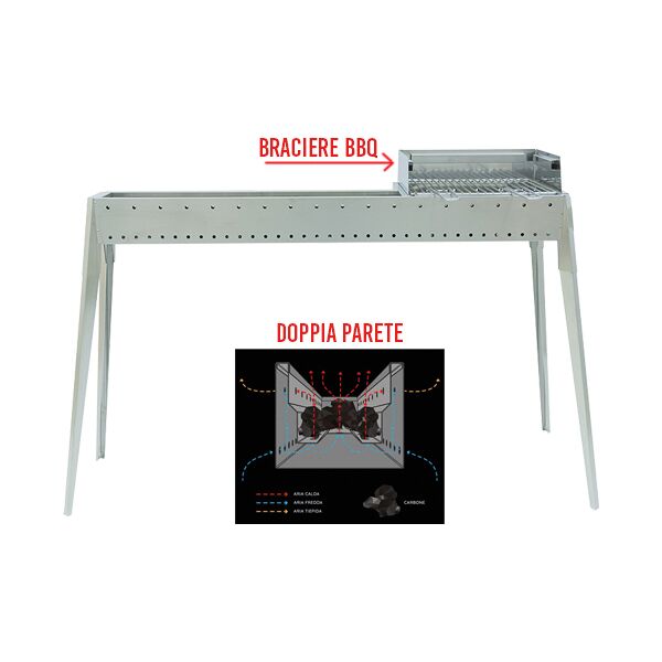 el gaucho grillinox8040 spiedo grill inox combi 80+40 - grillinox8040