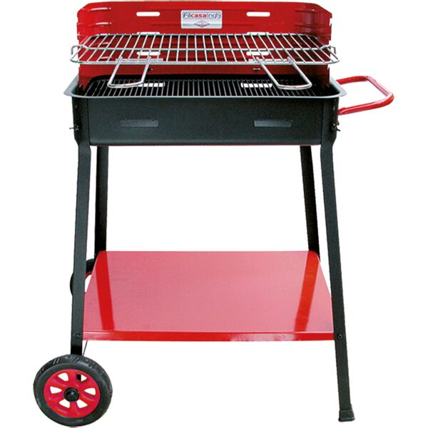 filcasalinghi 850 lux barbecue a carbonella carbone bbq da giardino esterno in acciaio 53x39 cm - 850 lux