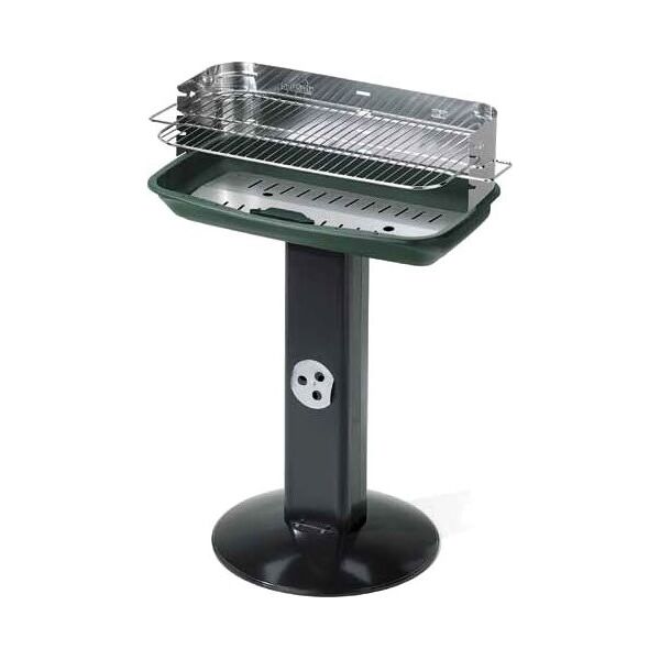 giardini del re 60-40 venus inox barbecue a carbonella carbone bbq da giardino esterno in acciaio 60x36 cm / 86h cm colore verde - 60-40 venus inox