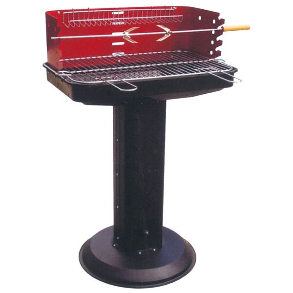 lapillo 11787t barbecue a carbonella carbone bbq da giardino portatile da esterno in acciaio 58x38 cm / 70h cm piantana - 11787t