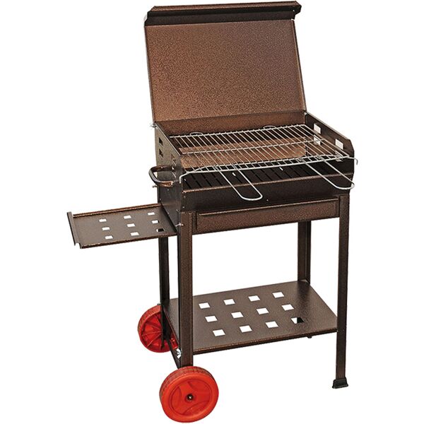 mille 512.70 barbecue carbonella bbq barbecue portatile da giardino in ferro e acciaio con ruote 40x70x95 cm colore nero - 512.70 polifemo