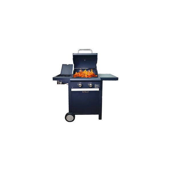 nbrand ke001 barbecue a gas da giardino bbq da esterno con 2 bruciatori potenza 7 kw + 2 kw 108x53x108h cm - ke001