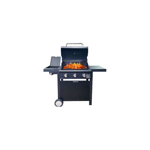 nbrand ke002 barbecue a gas da giardino bbq da esterno con 3 bruciatori potenza 9 kw + 2 kw 120x53 cm / 108h cm - ke002