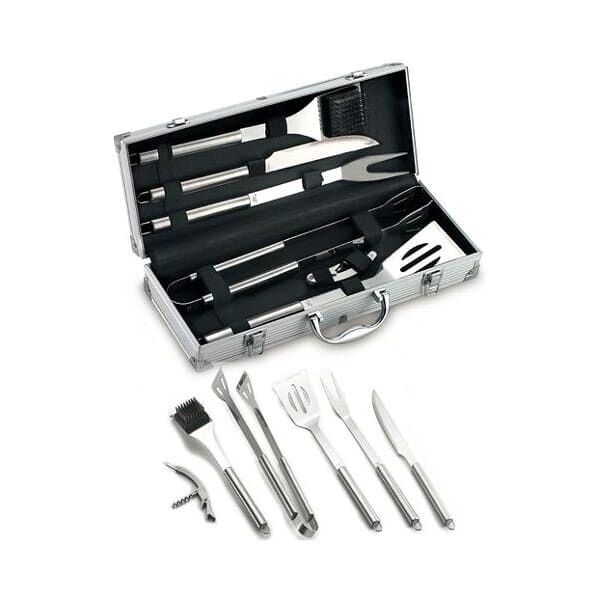 ompagrill 06420 set per barbecue 6 pezzi in acciaio inox dimensioni 42 cm - 06420