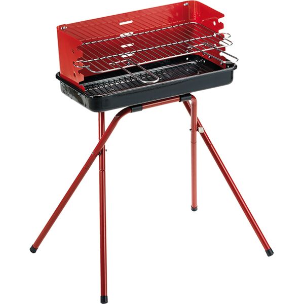 ompagrill 50280 barbecue a carbonella carbone bbq da giardino esterno in acciaio 47x24 cm - 80 eco