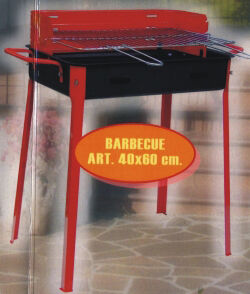 dalusio 020 barbecue a carbonella carbone bbq da giardino esterno in acciaio 60x40 cm - 020