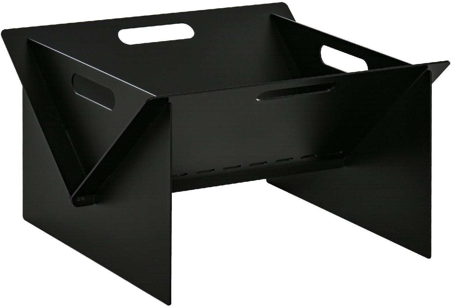 dechome 213842 braciere da giardino in acciaio quadrato con maniglie 50x45x30cm nero - 213842