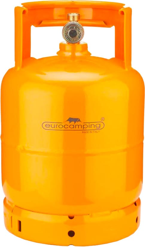 eurocamping 51031003/tp bombola per gas propano capacità 3 kg con rubinetto e maniglia alta colore arancione - 51031003/tp