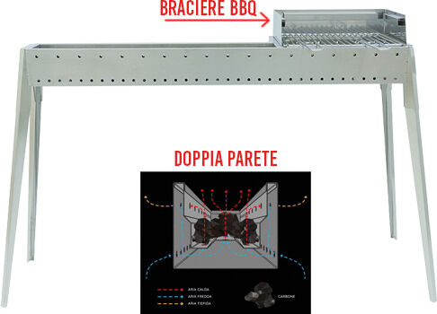 el gaucho grillinox8040 spiedo grill inox combi 80+40 - grillinox8040