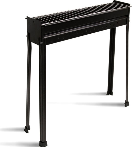 mille 510.b barbecue a carbonella carbone per arrosticini bbq da giardino esterno in lamiera 60x15 cm / 70h cm colore nero - 510.b