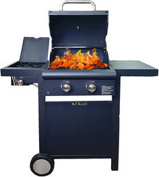 nbrand ke001 barbecue a gas da giardino bbq da esterno con 2 bruciatori potenza 7 kw + 2 kw 108x53x108h cm - ke001