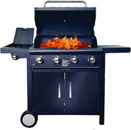 nbrand ke003 barbecue a gas 4 bruciatori potenza 12 kw + 2 kw 131x53x108h cm - ke003