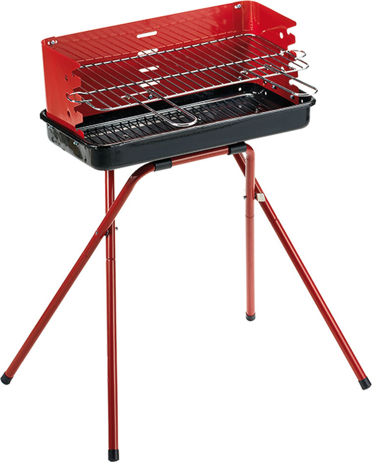 ompagrill 50280 barbecue a carbonella carbone bbq da giardino esterno in acciaio 47x24 cm - 80 eco