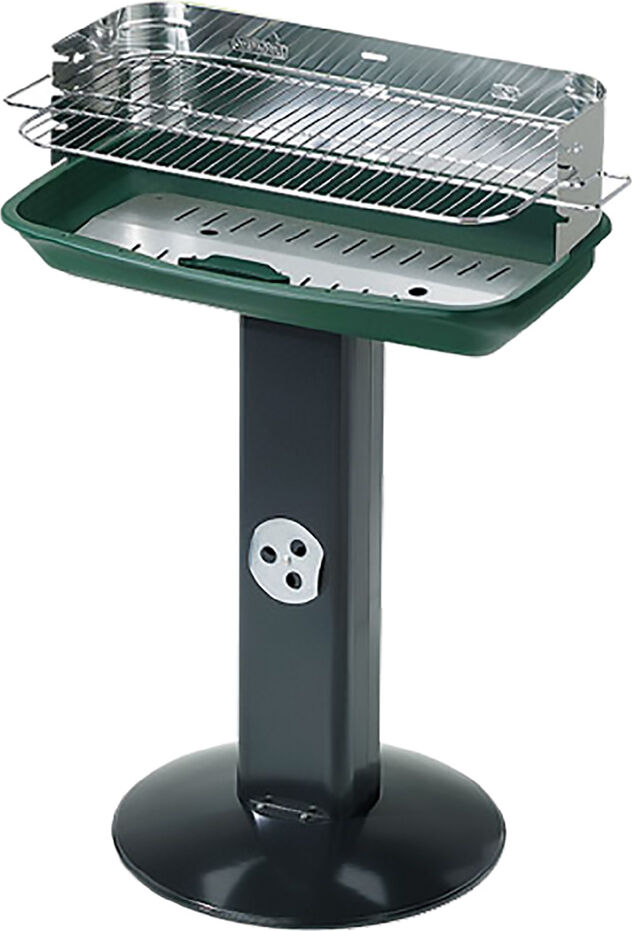 ompagrill 60404 barbecue a carbonella carbone bbq da giardino esterno in acciaio 60x36 cm / 86h cm - venus