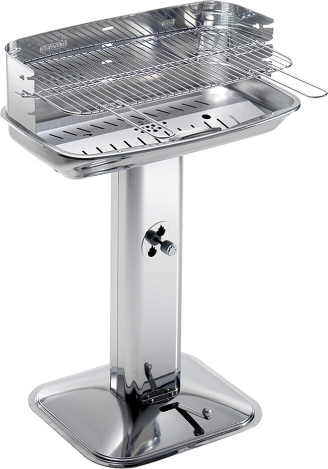 ompagrill 60430 barbecue a carbonella carbone bbq da giardino esterno in acciaio 60x36 cm / 89h cm - venus x pro