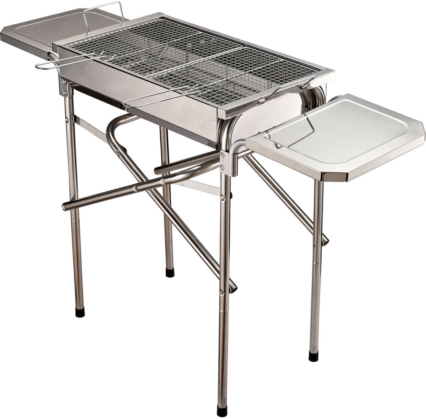 vivagarden 10571 barbecue a carbonella carbone bbq da giardino esterno in acciaio 104x30 cm / 68h cm - 10571