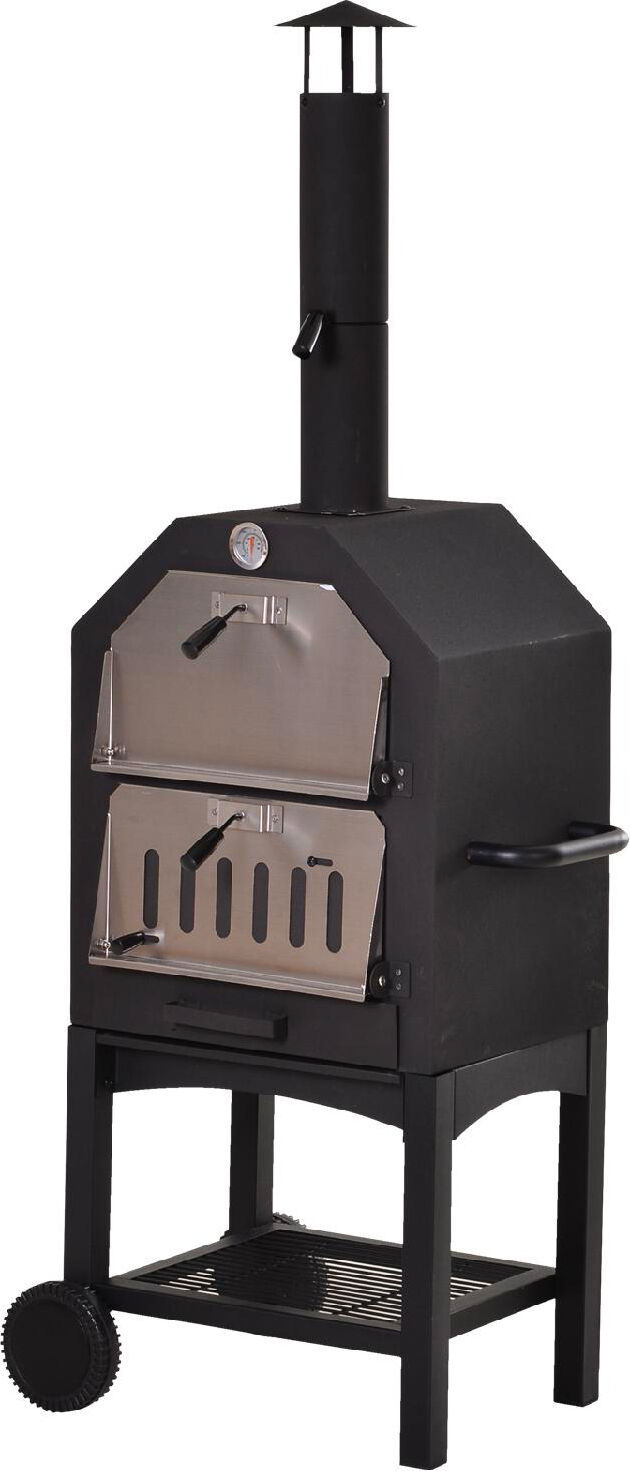 vivagarden 846051 barbecue a carbonella carbone forno per pizza da giardino da esterno in acciaio 50x36 cm / 160h cm - 846051