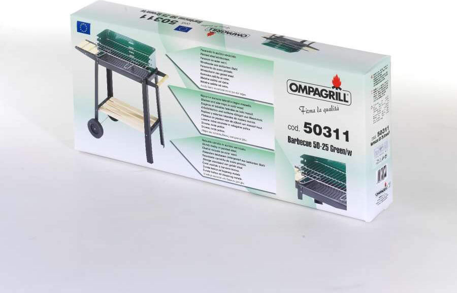 ompagrill 50311 Barbecue A Carbonella Carbone Da Esterno Bbq Da Giardino In Acciaio Con Ruote 50x25 Cm / 77h Cm - 50311 ompagrill 50311 Barbecue A Carbonella Carbone Da Esterno Bbq Da Giardino In Acciaio Con Ruote 50x25 Cm / 77h Cm - 50311