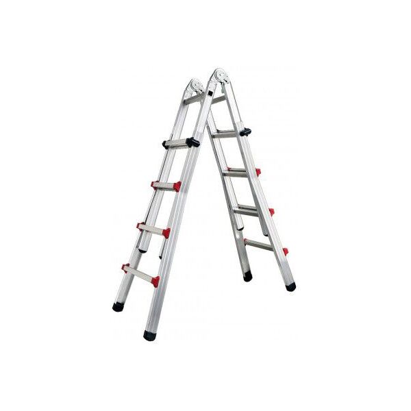 step up piuma44 scala telescopica in alluminio estensibile allungabile 4+4 gradini h3,90mt