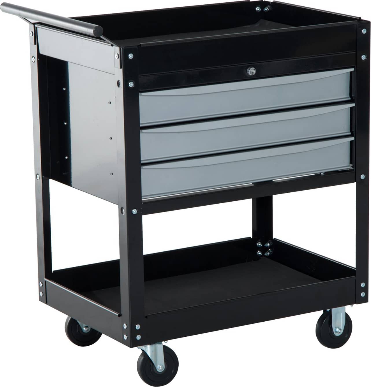 dechome bd0051bk carrello da officina professionale cassettiera portautensili in lamiera nero 68x46x88 cm - bd0051bk