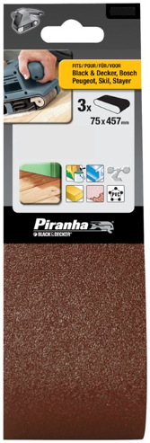 Black & Decker X33101 Nastro Abrasivo 75x457 Mm Grana 80 Per Levigatrici A Nastro Confezione A 3 Pezzi - X33101 Black & Decker X33101 Nastro Abrasivo 75x457 Mm Grana 80 Per Levigatrici A Nastro Confezione A 3 Pezzi - X33101