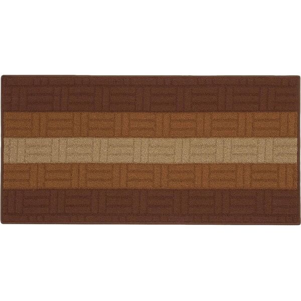 nbrand mia_57x190_mar tappeto per cucina in polipropilene 57x190 cm 2 pz marrone - mia