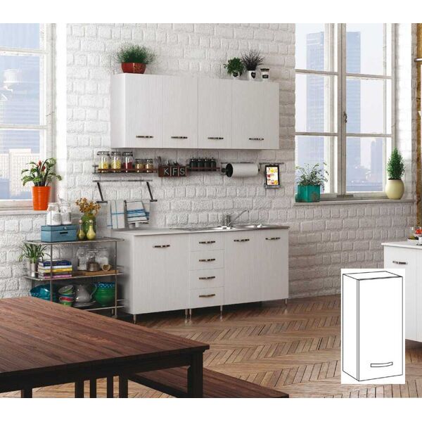 azur line bfp40kit pensile cucina 1 anta 40x30x72h cm colore bianco - bfp40kit