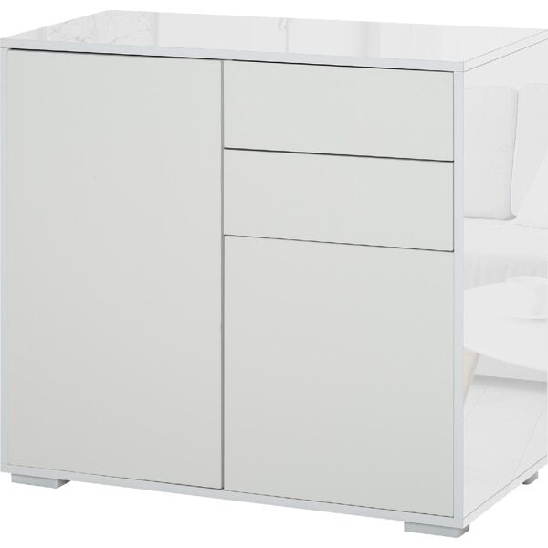 dechome 075wt/838 mobiletto multiuso con 2 cassetti e 2 armadietti apertura a pressione 79x36x74 cm colore bianco - 075wt/838