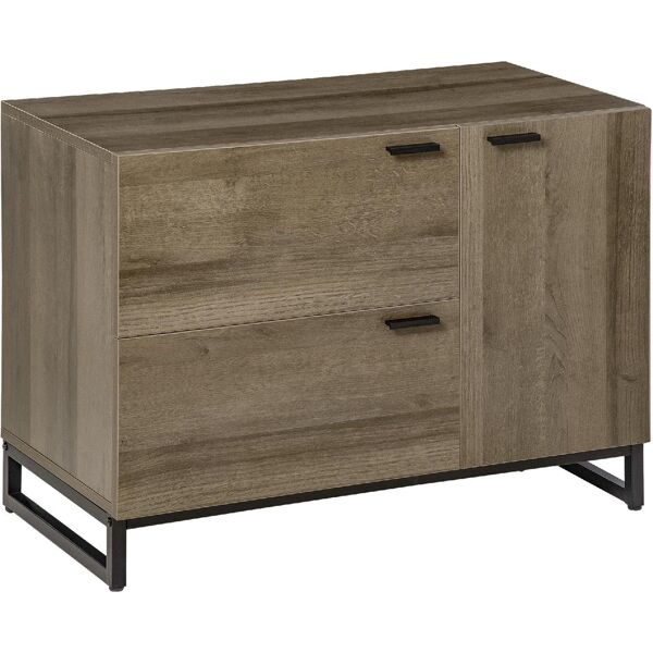 dechome 829dh61 credenza moderna per salotto o cucina mobiletto multiuso in legno e metallo con 2 cassetti e armadietto - 829dh61