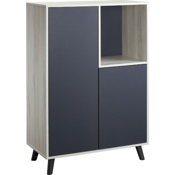 dechome 303v01/836 libreria moderna in legno con 2 ante vano aperto grigio scuro 303v01836