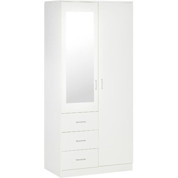 dechome 426831 armadio 2 ante con guardaroba moderno colore bianco - 426831