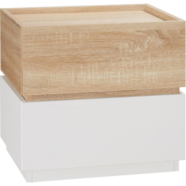 dechome 476nd831 comodino con 2 cassetti in legno design moderno e impilabile 50x40x47.5cm - 476nd831