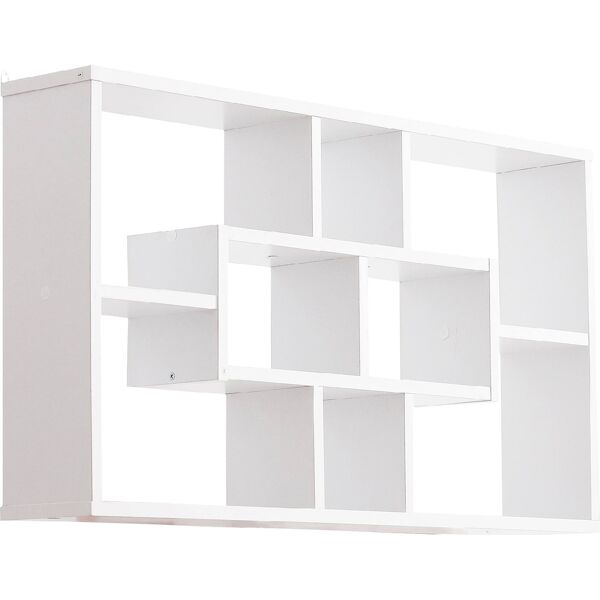 dechome 830d34 libreria moderna a parete in legno bianco 85x47.5x14.5 cm - 830d34