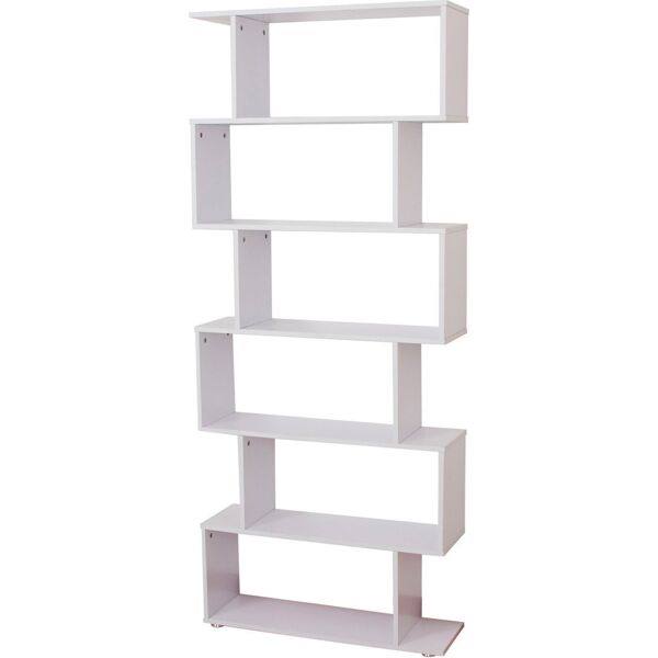 dechome 831037gt libreria design scaffale in legno 80x24x191 cm colore bianco - 831037gt