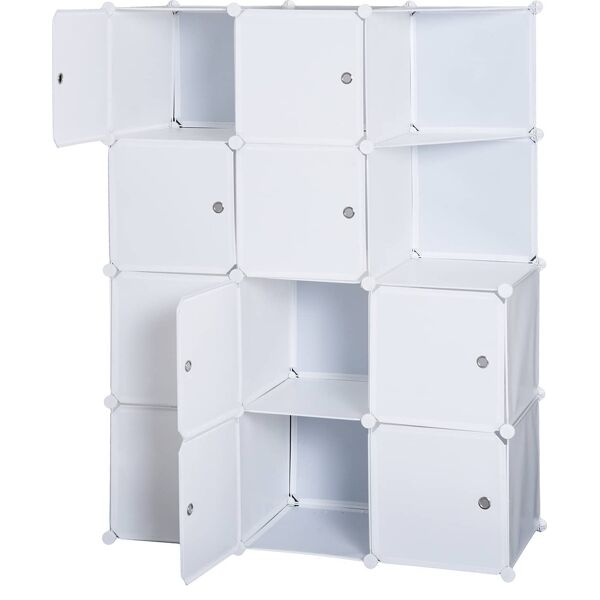 dechome 831176 armadio guardaroba modulare 10 cubi bianco 111x47x145 cm - 831176