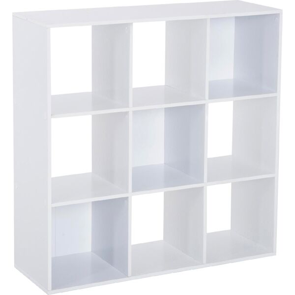 dechome 833350 libreria bianca da lt design moderno con 6 scomparti casa e ufficio 91x30x91 cm - 833350