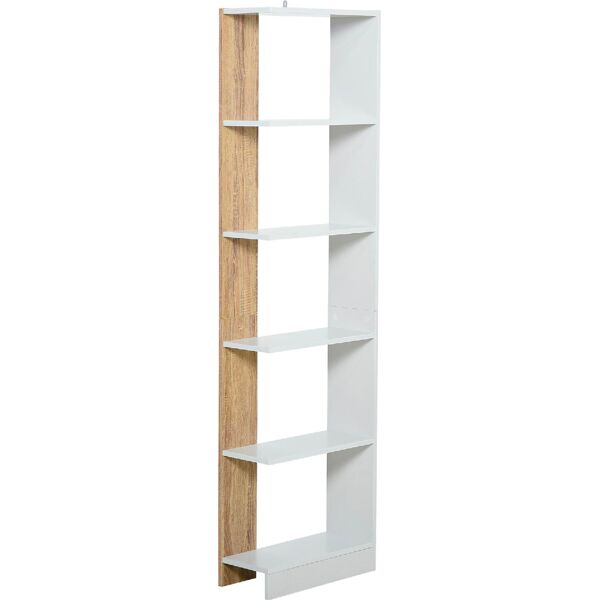 dechome 833803 scaffale legno moderno 5 ripiani angolare colore bianco - 833803