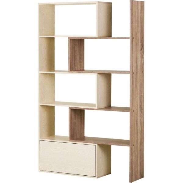 dechome 83611dak libreria scaffale a ripiani salvaspazio per soggiorno in legno 141x29x176 cm bianco rovere - 83611dak