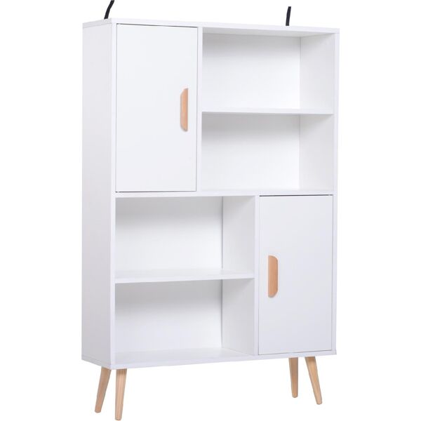 dechome 836113gt libreria con piedini in legno di pino bianco 80x23.5x123 cm - 836113gt