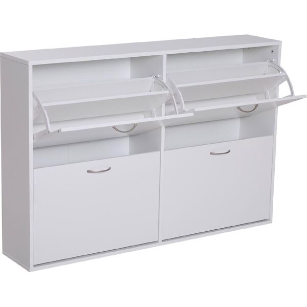 dechome 837004gt scarpiera salvaspazio in legno capacità 24 paia 120x24x81 cm colore bianco - 837004gt