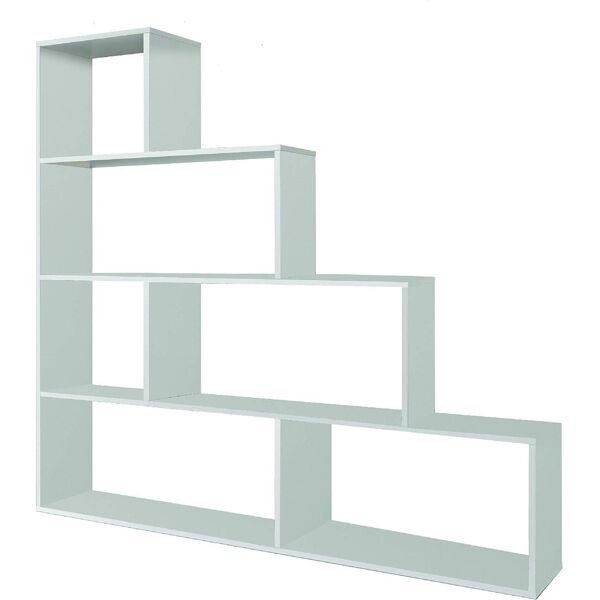 fores habitat 002255bo libreria in legno 145x29x145h cm colore bianco - klum