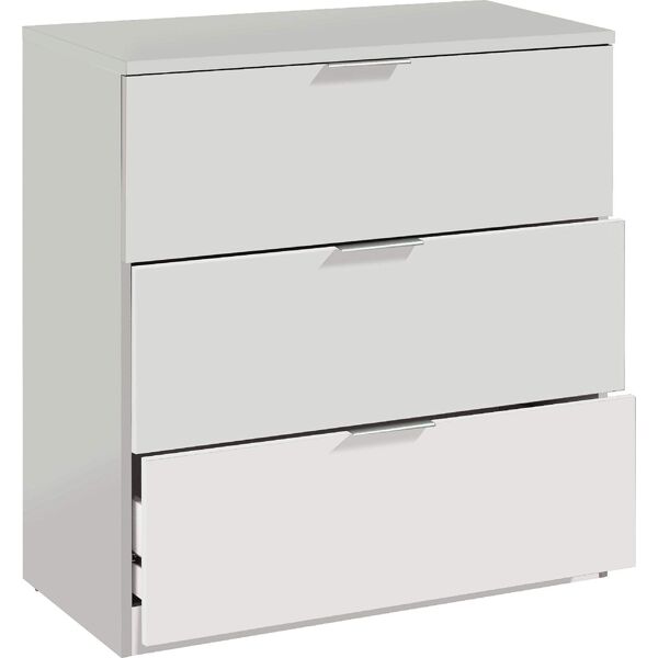 fores habitat lc7823o cassettiera 3 cassetti in legno con 77x38x80h cm colore bianco - lc7823o linea urban