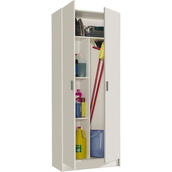 fores habitat 71420 armadio 2 ante portascope mobile multiuso in legno cm 73x37x180h colore bianco - 71420 linea multiuso